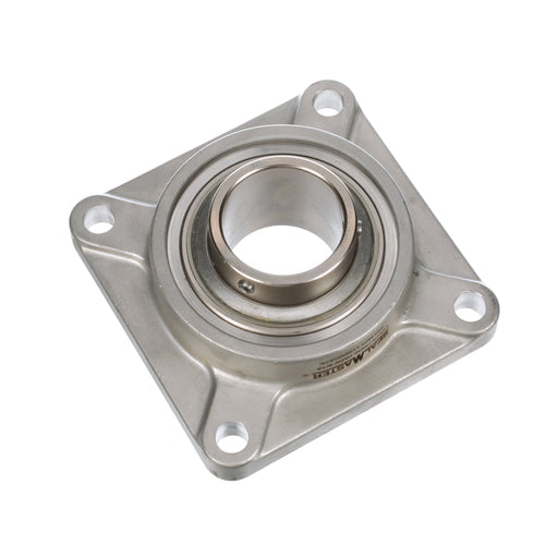 Sealmaster CRFS-PN39 RMW Mounted Ball Bearings, Phosphorous Nickel Coated Bearing, 4 Bolt Flange Bearings, 2-7/16" Diameter, Stainless Steel Housing, Set Screw Locking, High Performance Seal (HPS), Reduced Maintenance - Lubed for Life, Wide Inner Race