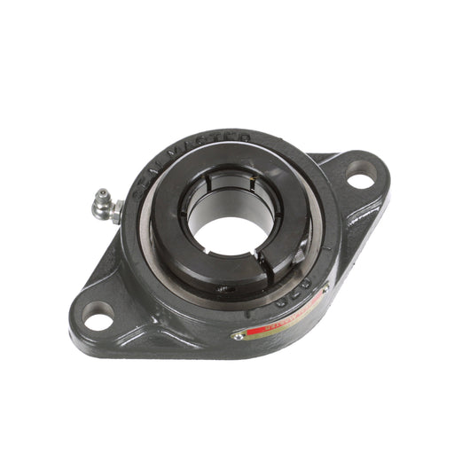 Sealmaster SFTMH-23T CSK Mounted Ball Bearings, Black Oxide Bearing, 2 Bolt Flange Bearings, 1-7/16" Diameter, Cast Iron Housing, Concentric Locking, Felt Labyrinth Seal, 90 Degree Grease Fitting, Wide Inner Race