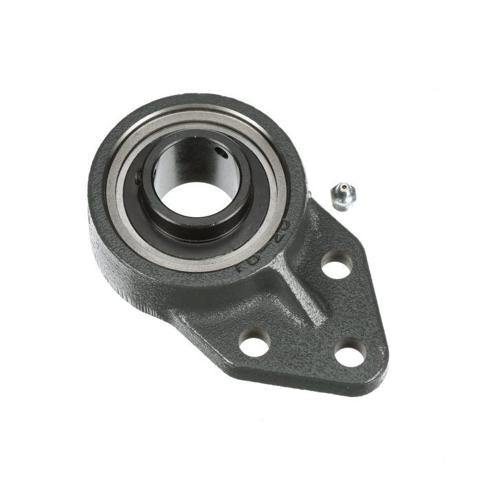 Sealmaster FBMH-23 Mounted Ball Bearings, Black Oxide Bearing, 3 Bolt Flange Bracket Bearings, 1-7/16" Diameter, Cast Iron Housing, Set Screw Locking, Felt Labyrinth Seal, Wide Inner Race