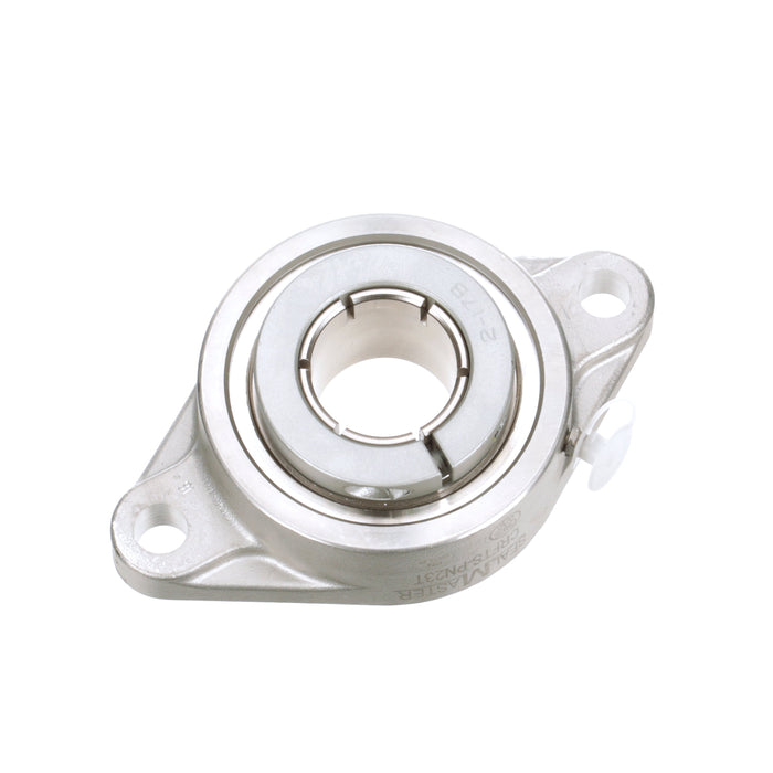 Sealmaster CRFTS-PN23T Mounted Ball Bearings, Phosphorous Nickel Coated Bearing, 2 Bolt Flange Bearings, 1-7/16" Diameter, Stainless Steel Housing, Concentric Locking, High Performance Seal (HPS), Wide Inner Race