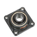 Sealmaster ESF-24 GCS Mounted Ball Bearings, Black Oxide Bearing, 4 Bolt Flange Bearings, 1-1/2" Diameter, Cast Iron Housing, Set Screw Locking, Nomex Seal, High Temperature, Wide Inner Race