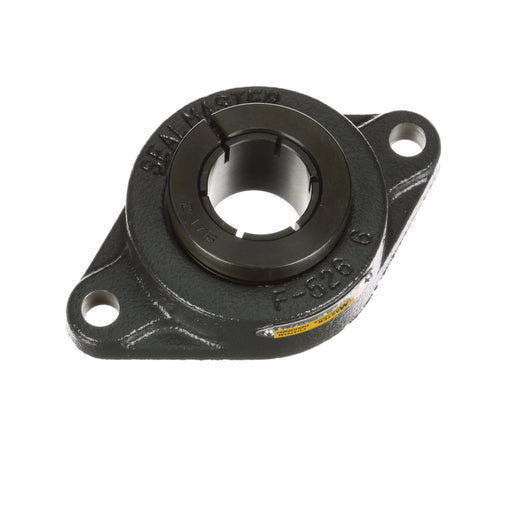 Sealmaster SFT-23T RM Mounted Ball Bearings, Black Oxide Bearing, 2 Bolt Flange Bearings, 1-7/16" Diameter, Cast Iron Housing, Concentric Locking, Felt Labyrinth Seal, Reduced Maintenance - Lubed for Life, Wide Inner Race