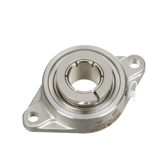 Sealmaster CRFTS-PN24T Mounted Ball Bearings, Phosphorous Nickel Coated Bearing, 2 Bolt Flange Bearings, 1-1/2" Diameter, Stainless Steel Housing, Concentric Locking, High Performance Seal (HPS), Wide Inner Race