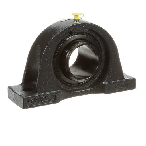 Sealmaster NPD-39 CXU Mounted Ball Bearings, Black Oxide Bearing, Pillow Block Bearings, 2-7/16" Diameter, Cast Iron Housing, Double Set Screw Locking, Felt Labyrinth Seal, Air Handling Housing Fit, Wide Inner Race