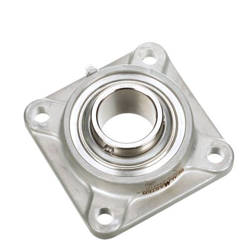 Sealmaster CRFS-PN210 Mounted Ball Bearings, Phosphorous Nickel Coated Bearing, 4 Bolt Flange Bearings, 50mm Diameter, Stainless Steel Housing, Set Screw Locking, High Performance Seal (HPS), Wide Inner Race