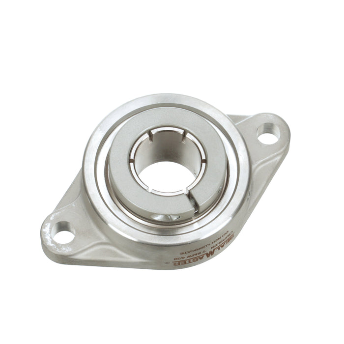 Sealmaster CRFTS-PN20RT RMW Mounted Ball Bearings, Phosphorous Nickel Coated Bearing, 2 Bolt Flange Bearings, 1-1/4" Diameter, Stainless Steel Housing, Concentric Locking, High Performance Seal (HPS), Reduced Maintenance - Lubed for Life, Wide Inner Race