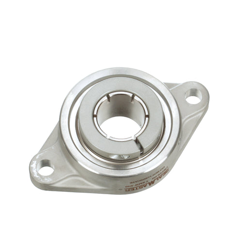 Sealmaster CRFTS-PN210T RMW Mounted Ball Bearings, Phosphorous Nickel Coated Bearing, 2 Bolt Flange Bearings, 50mm Diameter, Stainless Steel Housing, Concentric Locking, High Performance Seal (HPS), Reduced Maintenance - Lubed for Life, Wide Inner Race