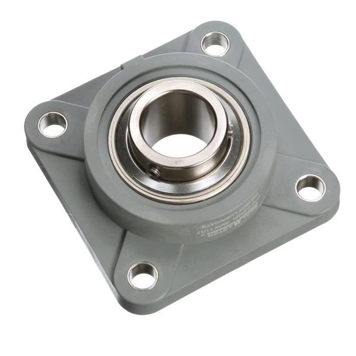 Sealmaster CRFC-PN12T RMW Mounted Ball Bearings, Phosphorous Nickel Coated Bearing, 4 Bolt Flange Bearings, 3/4" Diameter, Thermoplastic Housing,  Concentric Locking, High Performance Seal (HPS), Reduced Maintenance - Lubed for Life, Wide Inner Race