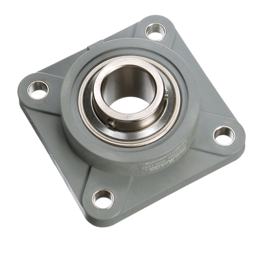 Sealmaster CRFC-PN20R RMW Mounted Ball Bearings, Phosphorous Nickel Coated Bearing, 4 Bolt Flange Bearings, 1-1/4" Diameter, Thermoplastic Housing,  Set Screw Locking, High Performance Seal (HPS), Reduced Maintenance - Lubed for Life, Wide Inner Race