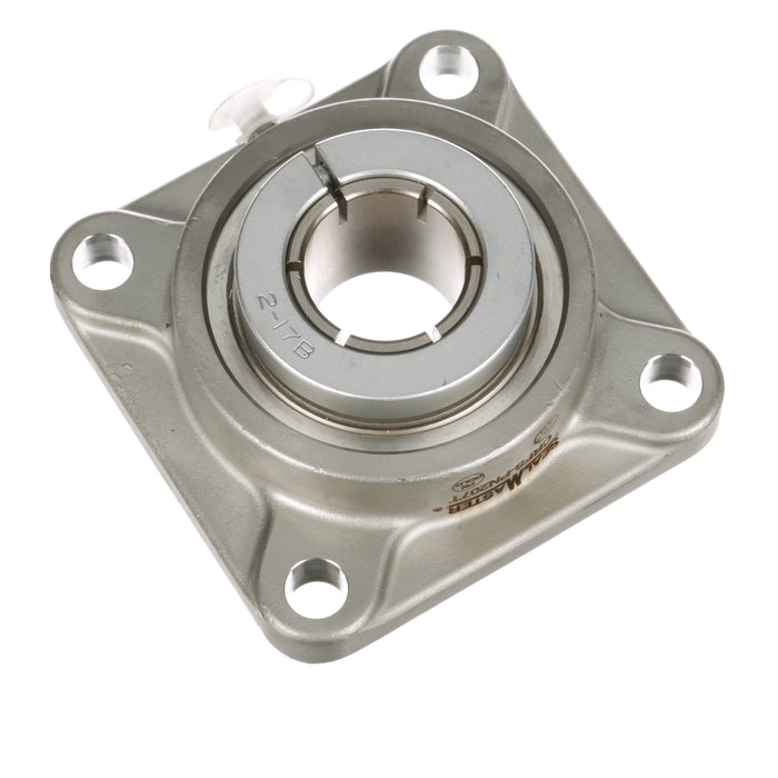 Sealmaster CRFS-PN207T Mounted Ball Bearings, Phosphorous Nickel Coated Bearing, 4 Bolt Flange Bearings, 35mm Diameter, Stainless Steel Housing, Concentric Locking, High Performance Seal (HPS), Wide Inner Race