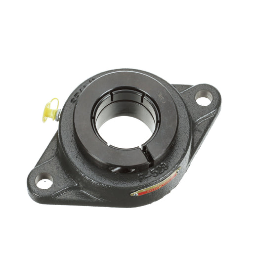 Sealmaster SFT-32RT XLO Mounted Ball Bearings, Black Oxide Bearing, 2 Bolt Flange Bearings, 2" Diameter, Cast Iron Housing, Concentric Locking, Felt Labyrinth Seal, Extra Low Drag, Wide Inner Race