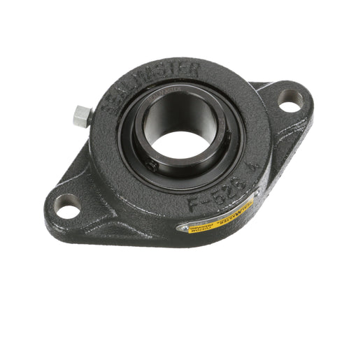 Sealmaster SFT-23 XLO Mounted Ball Bearings, Black Oxide Bearing, 2 Bolt Flange Bearings, 1-7/16" Diameter, Cast Iron Housing, Set Screw Locking, Felt Labyrinth Seal, Extra Low Drag, Wide Inner Race