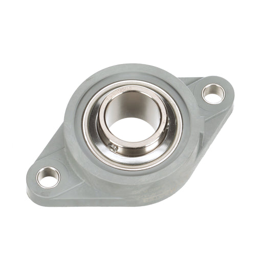 Sealmaster CRFTC-PN23 RMW Mounted Ball Bearings, Phosphorous Nickel Coated Bearing, 2 Bolt Flange Bearings, 1-7/16" Diameter, Thermoplastic Housing,  Set Screw Locking, High Performance Seal (HPS), Reduced Maintenance - Lubed for Life, Wide Inner Race