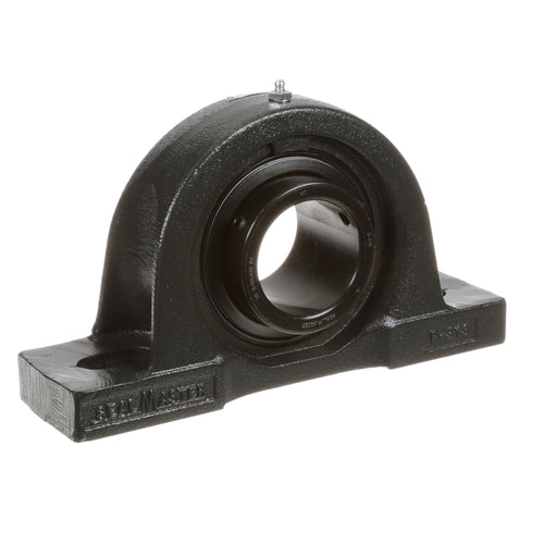 Sealmaster MP-47 CXU Mounted Ball Bearings, Black Oxide Bearing, Pillow Block Bearings, 2-15/16" Diameter, Cast Iron Housing, Set Screw Locking, Felt Labyrinth Seal, Air Handling Housing Fit, Wide Inner Race