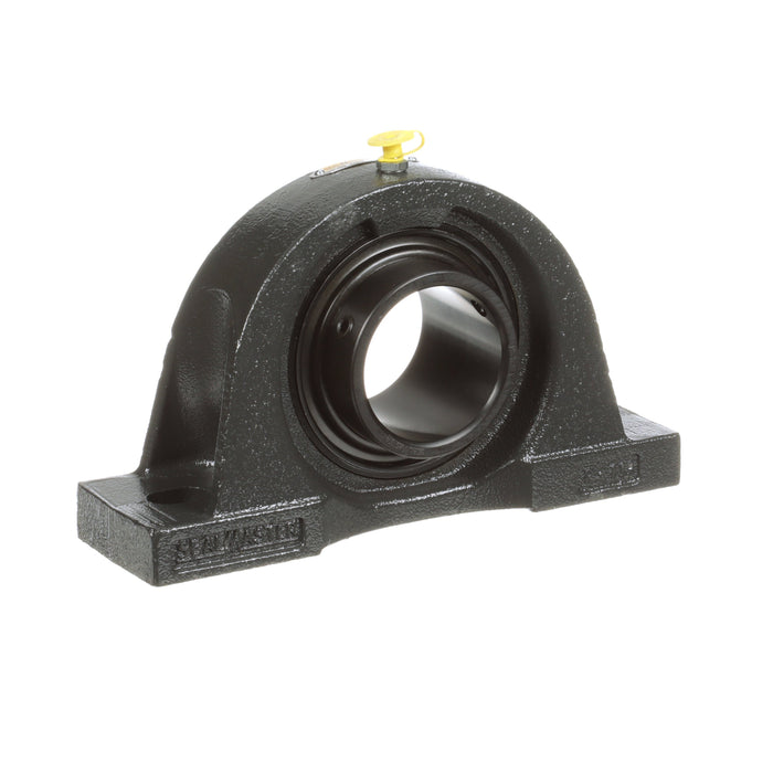 Sealmaster NP-39 DRT Mounted Ball Bearings, Black Oxide Bearing, Pillow Block Bearings, 2-7/16" Diameter, Cast Iron Housing, Set Screw Locking, Triple Lip Seal, High Contamination, Wide Inner Race