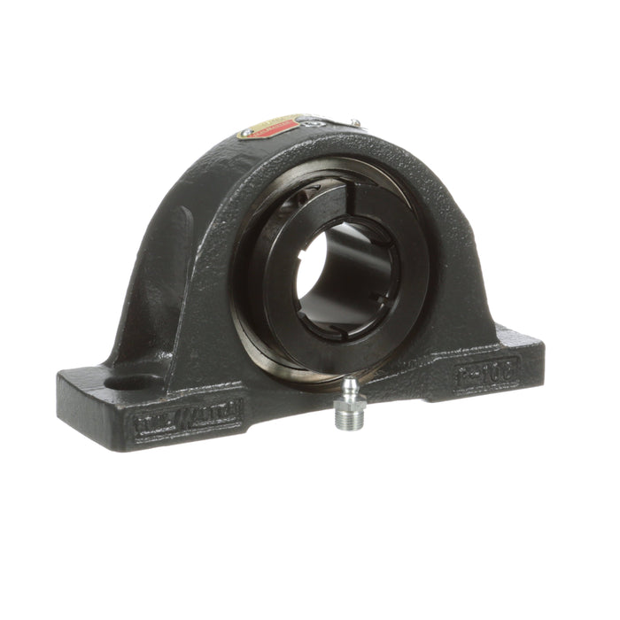 Sealmaster NPMH-23T Mounted Ball Bearings, Black Oxide Bearing, Pillow Block Bearings, 1-7/16" Diameter, Cast Iron Housing, Concentric Locking, Felt Labyrinth Seal, Wide Inner Race