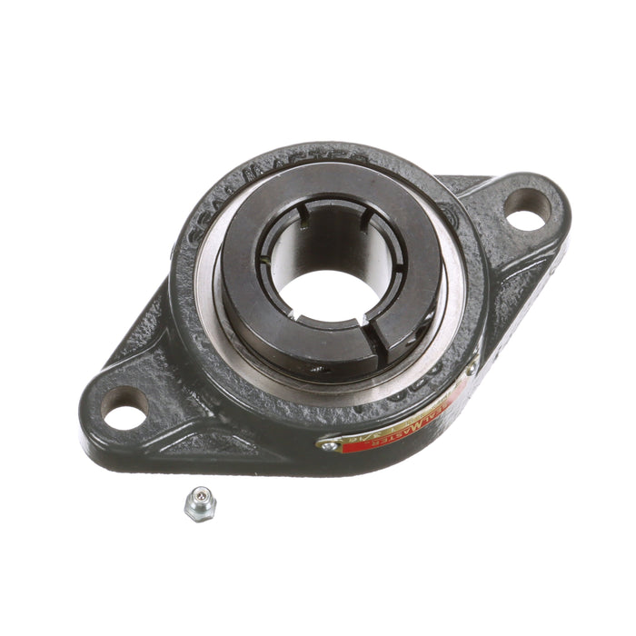 Sealmaster SFTMH-19T Mounted Ball Bearings, Black Oxide Bearing, 2 Bolt Flange Bearings, 1-3/16" Diameter, Cast Iron Housing, Concentric Locking, Felt Labyrinth Seal, Wide Inner Race