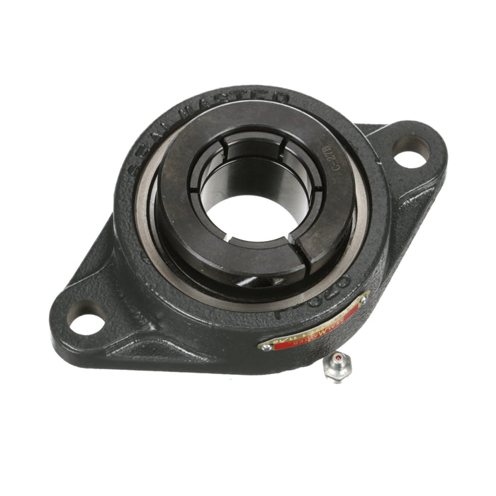 Sealmaster SFTMH-27T Mounted Ball Bearings, Black Oxide Bearing, 2 Bolt Flange Bearings, 1-11/16" Diameter, Cast Iron Housing, Concentric Locking, Felt Labyrinth Seal, Wide Inner Race