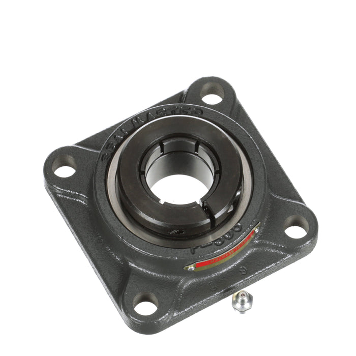 Sealmaster SFMH-23T Mounted Ball Bearings, Black Oxide Bearing, 4 Bolt Flange Bearings, 1-7/16" Diameter, Cast Iron Housing, Concentric Locking, Felt Labyrinth Seal, Wide Inner Race