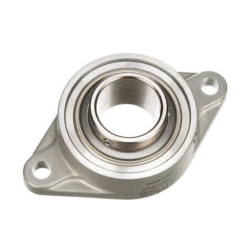 Sealmaster CRFTS-PN32R RMW Mounted Ball Bearings, Phosphorous Nickel Coated Bearing, 2 Bolt Flange Bearings, 2" Diameter, Stainless Steel Housing, Set Screw Locking, High Performance Seal (HPS), Reduced Maintenance - Lubed for Life, Wide Inner Race