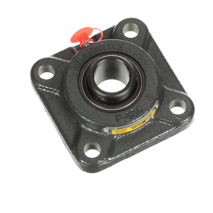 Sealmaster SF-16 HT Mounted Ball Bearings, Black Oxide Bearing, 4 Bolt Flange Bearings, 1" Diameter, Cast Iron Housing, Set Screw Locking, Nomex Seal, High Temperature Seal, High Temperature Grease, Wide Inner Race