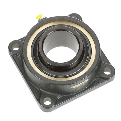 Sealmaster EMSF-55 CPJ Mounted Ball Bearings, Black Oxide Bearing, 4 Bolt Flange Bearings, 3-7/16" Diameter, Cast Iron Housing, Set Screw Locking, Felt Labyrinth Seal, Wide Inner Race