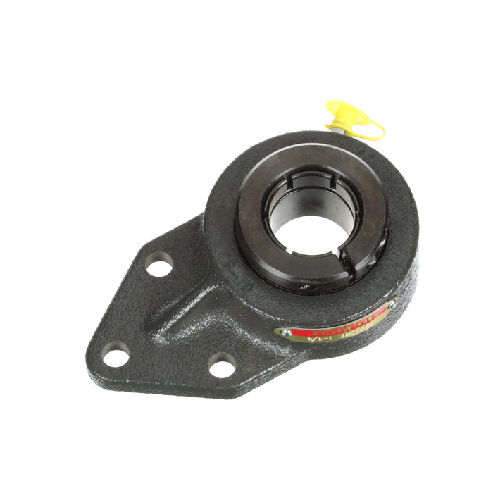 Sealmaster FB-20RT Mounted Ball Bearings, Black Oxide Bearing, 3 Bolt Flange Bracket Bearings, 1-1/4" Diameter, Cast Iron Housing, Concentric Locking, Felt Labyrinth Seal, Wide Inner Race