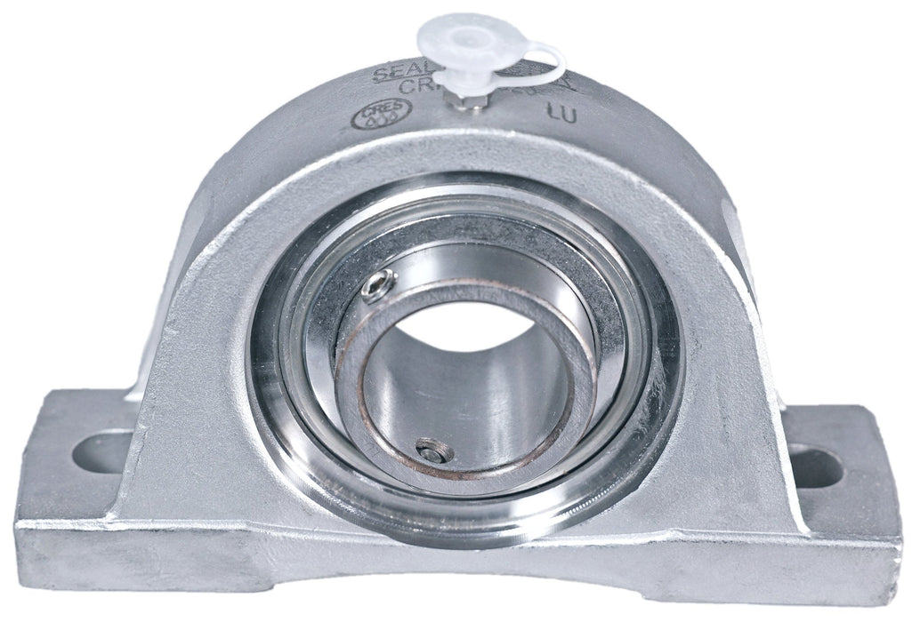 Sealmaster CRPS-SS20 RMW Mounted Ball Bearings, Stainless Steel Bearing, Pillow Block Bearings, 1-1/4" Diameter, Stainless Steel Housing, Set Screw Locking, High Performance Seal (HPS), Reduced Maintenance - Lubed for Life, Wide Inner Race