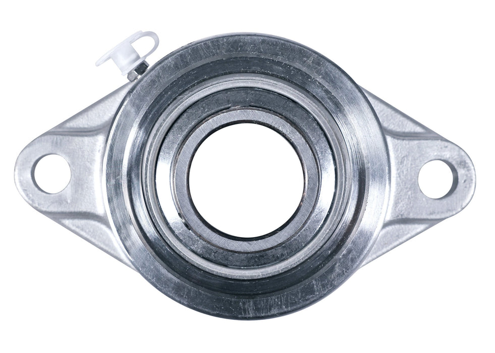 Sealmaster CRFTS-SS16 Mounted Ball Bearings, Stainless Steel Bearing, 2 Bolt Flange Bearings, 1" Diameter, Stainless Steel Housing, Set Screw Locking, High Performance Seal (HPS), Wide Inner Race