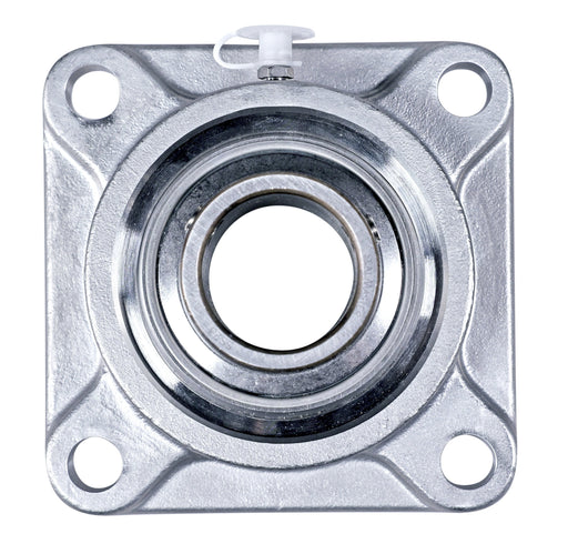 Sealmaster CRFS-SS12 Mounted Ball Bearings, Stainless Steel Bearing, 4 Bolt Flange Bearings, 3/4" Diameter, Stainless Steel Housing, Set Screw Locking, High Performance Seal (HPS), Wide Inner Race