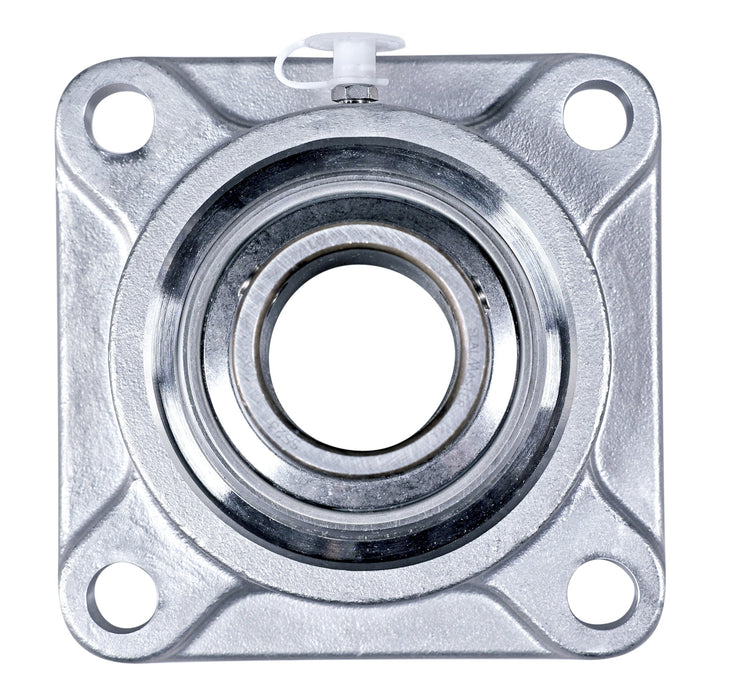 Sealmaster CRFS-SS24 Mounted Ball Bearings, Stainless Steel Bearing, 4 Bolt Flange Bearings, 1-1/2" Diameter, Stainless Steel Housing, Set Screw Locking, High Performance Seal (HPS), Wide Inner Race