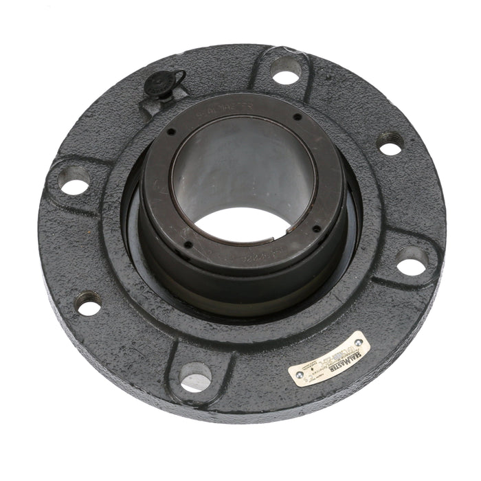 Sealmaster USFC5000A-400-C Mounted Spherical Roller Bearings, Black Oxide Bearing, 4 Bolt Piloted Flange Bearings, 4" Diameter, Cast Iron Housing, Adapter Locking, Contact Seal, 