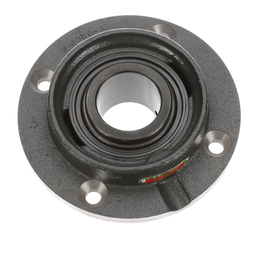 Sealmaster PVR-1121 Mounted Ball Bearings, Black Oxide Bearing, 4 Bolt Piloted Flange Bearings, 2-3/16" Diameter, Cast Iron Housing, Wide Inner Race