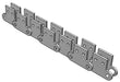 Roller Chain, ANSI Extended Pitch Attach, C2040 Pitch, Attachment Chain, Carbon Steel, 1" Pitch, 1 Strand, SK-2, EL
