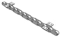 Roller Chain, ANSI Extended Pitch Attach, C2042 Pitch, Attachment Chain, Carbon Steel, 1" Pitch, 1 Strand, K-2, E8LP