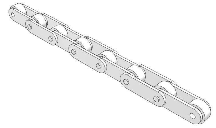 Roller Chain, ANSI Extended Pitch, C2042 Pitch, Chain, 304 Stainless , 1" Pitch, 1 Strand,