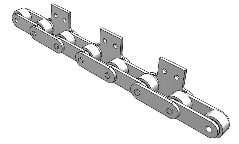 Roller Chain, ANSI Extended Pitch Attach, C2042 Pitch, Attachment Chain, 304 Stainless , 1" Pitch, 1 Strand, SA-2, E2LP