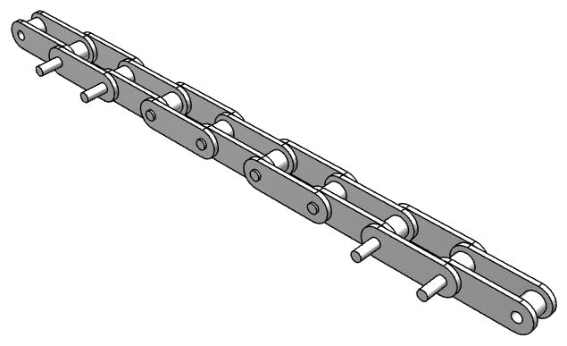 Roller Chain, ANSI Extended Pitch Attach, C2050 Pitch, Attachment Chain, 600 Stainless , 1-1/4" Pitch, 1 Strand, D-3, E6LP