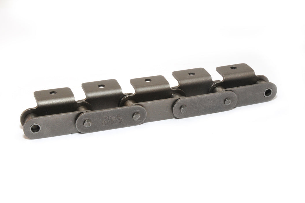 Roller Chain, ANSI Extended Pitch Attach, C2050 Pitch, Attachment Chain, Carbon Steel, 1-1/4" Pitch, 1 Strand, A-1, EL
