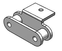 Roller Chain, ANSI Extended Pitch Attach, C2050 Pitch, Part, 304 Stainless , 1-1/4" Pitch, 1 Strand, A-1, 