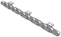 Roller Chain, ANSI Extended Pitch Attach, C2052 Pitch, Attachment Chain, Carbon Steel, 1-1/4" Pitch, 1 Strand, A-2, E4LP