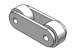 Roller Chain, ANSI Extended Pitch, C2052 Pitch, Part, Carbon Steel, 1-1/4" Pitch, 1 Strand,