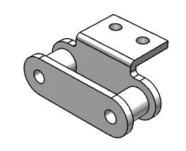 Roller Chain, ANSI Extended Pitch Attach, C2060 Pitch, Part, Carbon Steel, 1-1/2" Pitch, 1 Strand, A-2, 