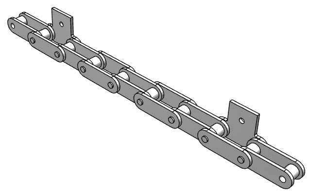 Roller Chain, ANSI Extended Pitch Attach, C2060 Pitch, Attachment Chain, 600 Stainless , 1-1/2" Pitch, 1 Strand, SA-1, E4LP