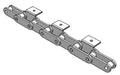 Roller Chain, ANSI Extended Pitch Attach, C2060 Pitch, Attachment Chain, Carbon Steel, 1-1/2" Pitch, 1 Strand, A-1, E2LP