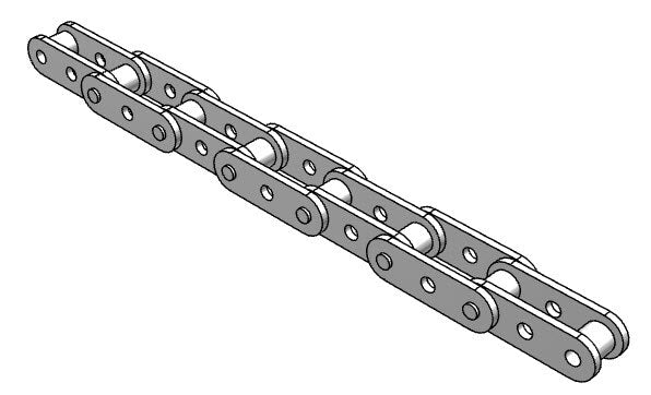 Roller Chain, ANSI Extended Pitch Attach, C2060 Pitch, Attachment Chain, Carbon Steel, 1-1/2" Pitch, 1 Strand, G-1, EL
