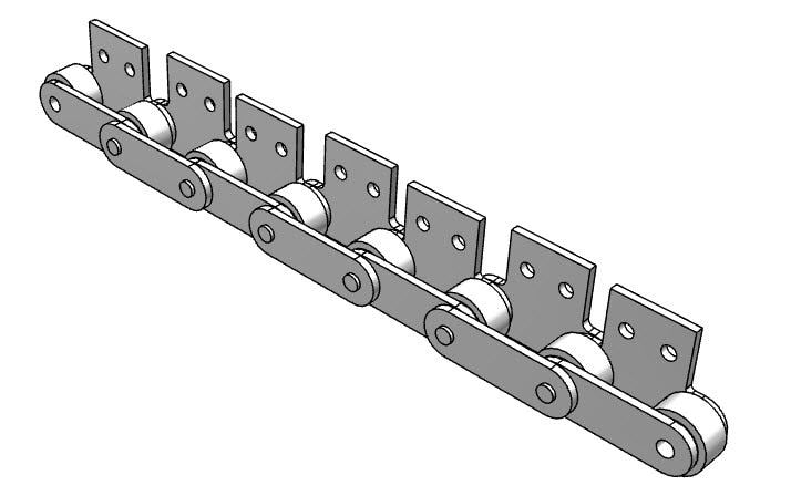 Roller Chain, ANSI Extended Pitch Attach, C2060 Pitch, Attachment Chain, 304 Stainless , 1-1/2" Pitch, 1 Strand, SA-2, EL