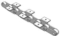 Roller Chain, ANSI Extended Pitch Attach, C2062 Pitch, Attachment Chain, Carbon Steel, 1-1/2" Pitch, 1 Strand, K-1, E2LP