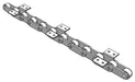 Roller Chain, ANSI Extended Pitch Attach, C2062 Pitch, Attachment Chain, Carbon Steel, 1-1/2" Pitch, 1 Strand, K-2, E4LP