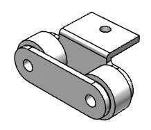 Roller Chain, ANSI Extended Pitch Attach, C2062 Pitch, Part, 304 Stainless , 1-1/2" Pitch, 1 Strand, A-1, 